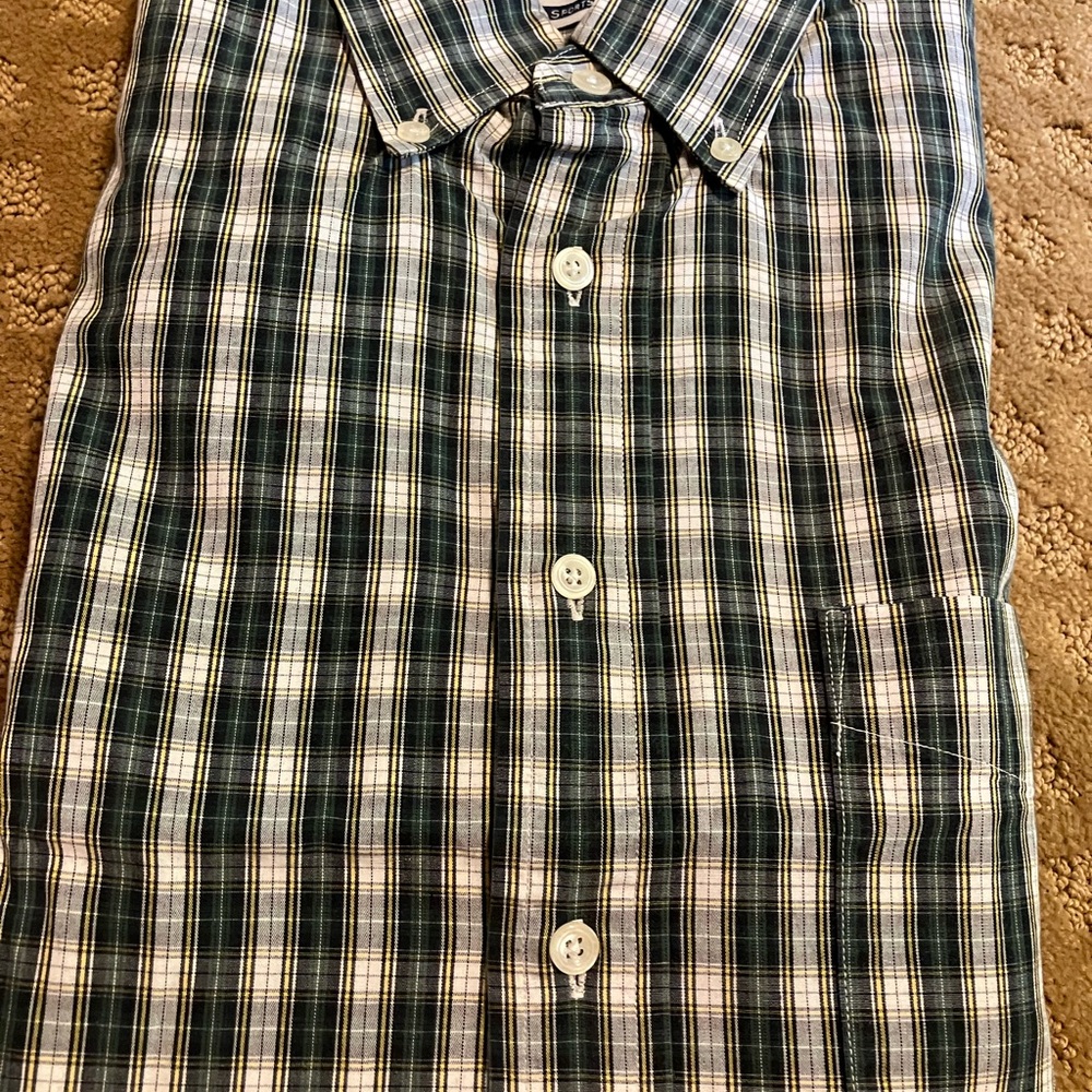JoS A Bank Mens Sz Medium Long Sleeve Plaid Dress Shirt